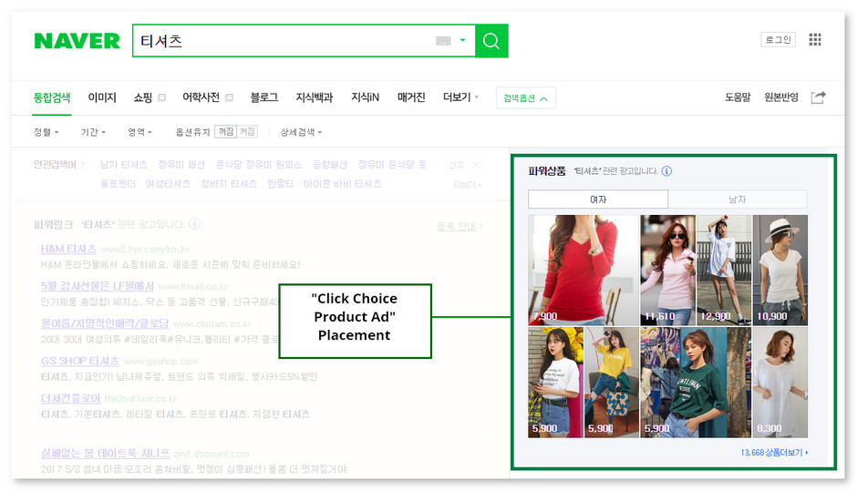 Article: Naver SEM 2017 - Click Choice Product Ad Example