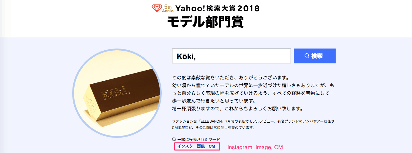 Yahoo Japan Search Awards 2018: Kiko