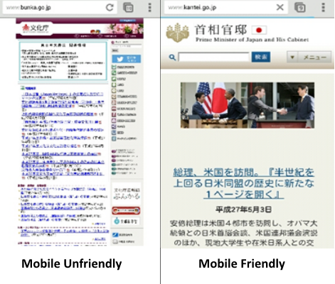 mobile unfriendly vs mobile friendly website