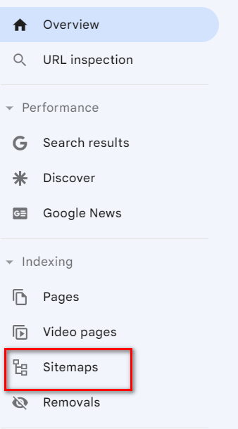 Image caption: Submit a sitemap under the Indexing section in Google Search Console
