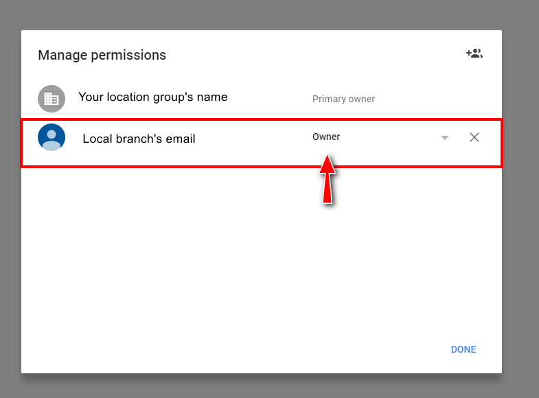 Manage Permissions: A User with Owner Role