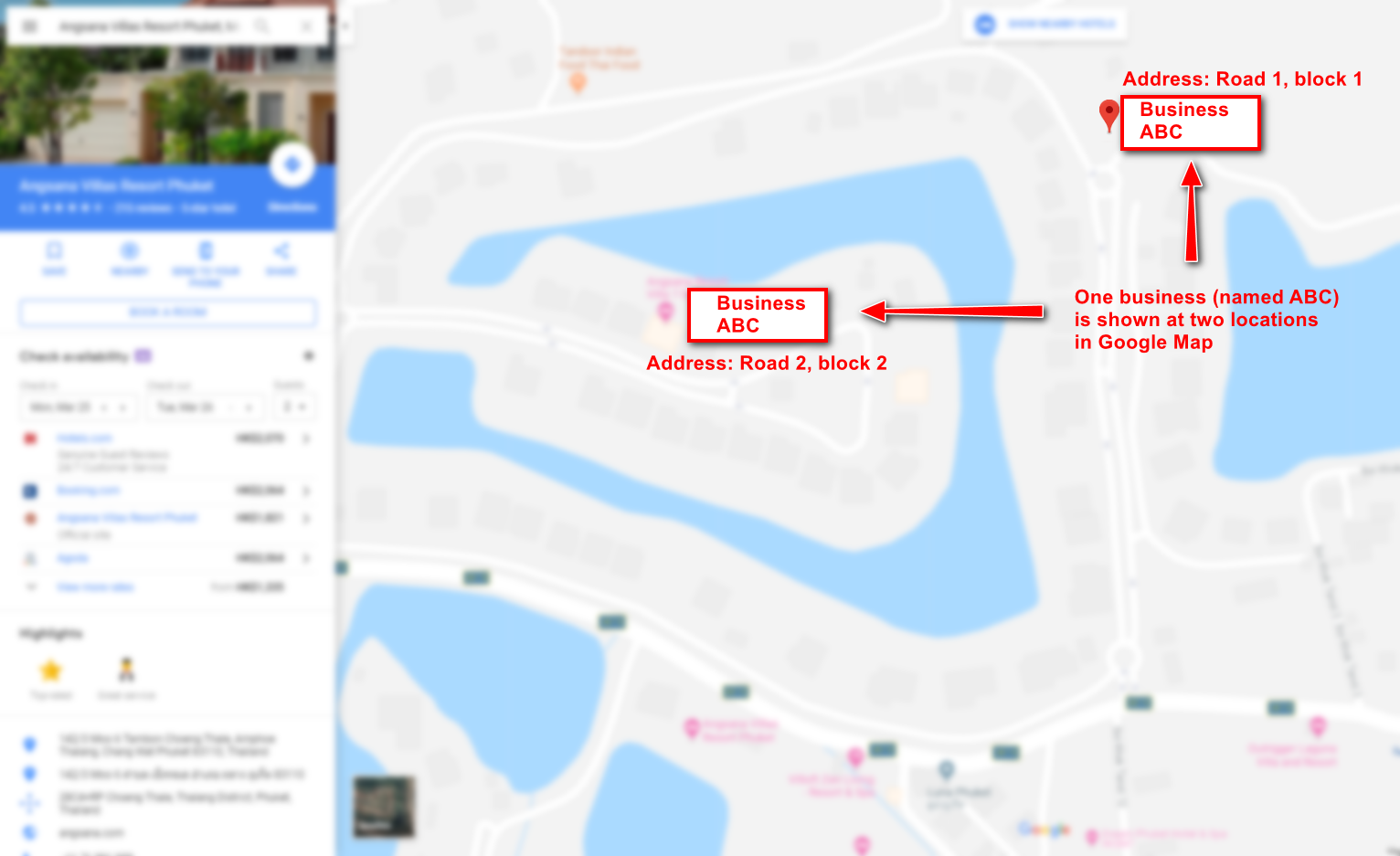 One Business Displayed in Two Google Maps Locations
