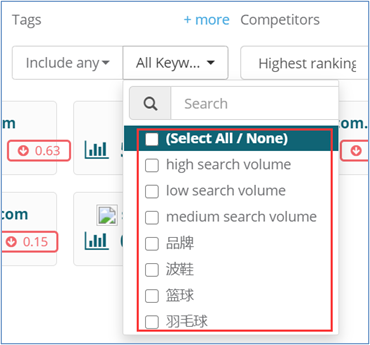 9. Dragon Metrics - Select keyword groups