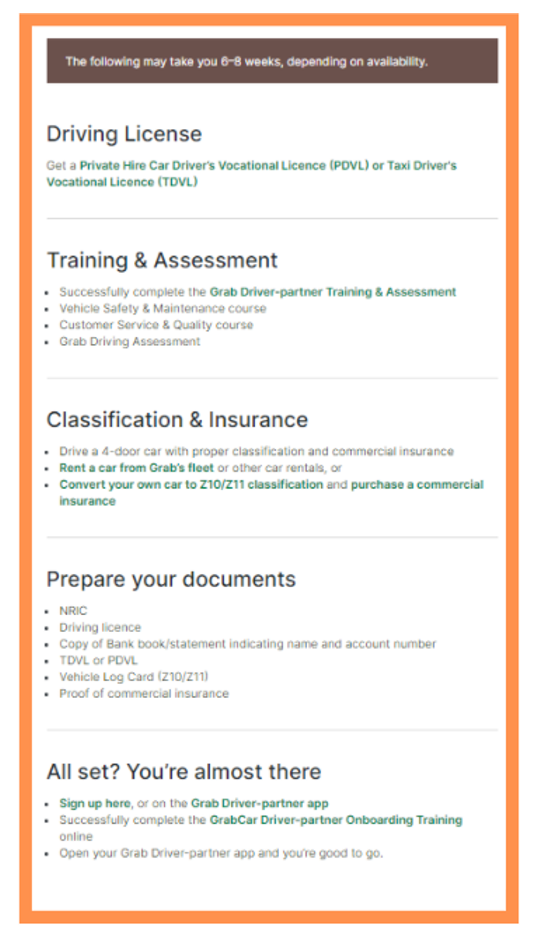 8. Grab’s driver-partner landing page - Fine print section