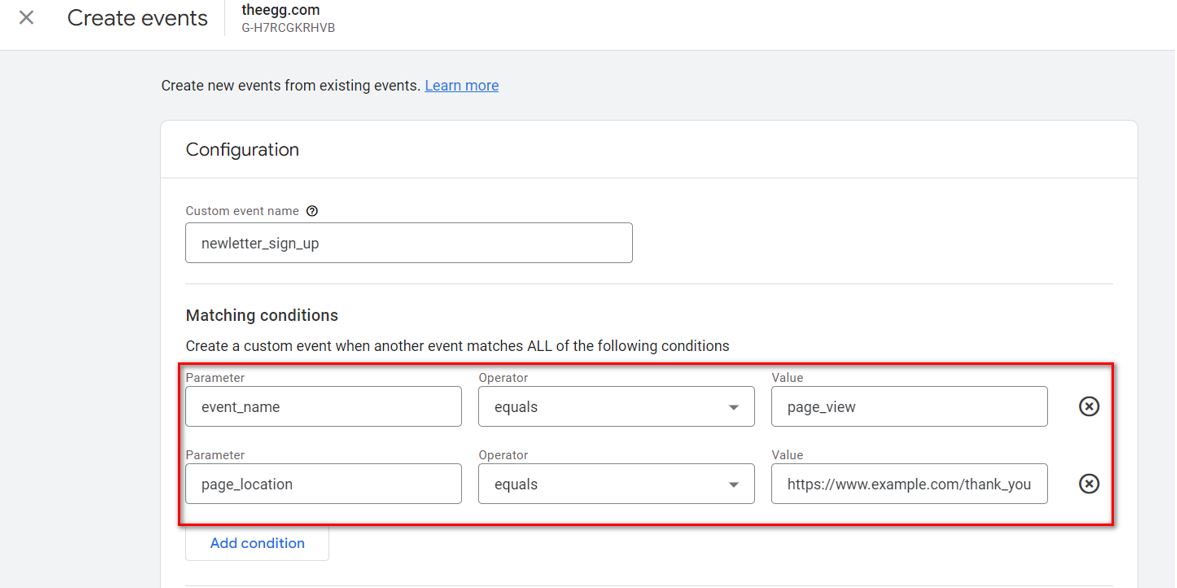 Set up event parameters in GA4