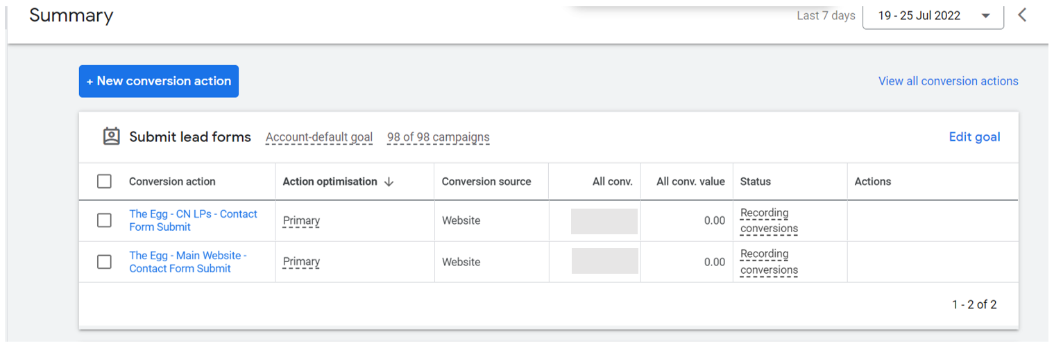 Google Ads - Conversion Events