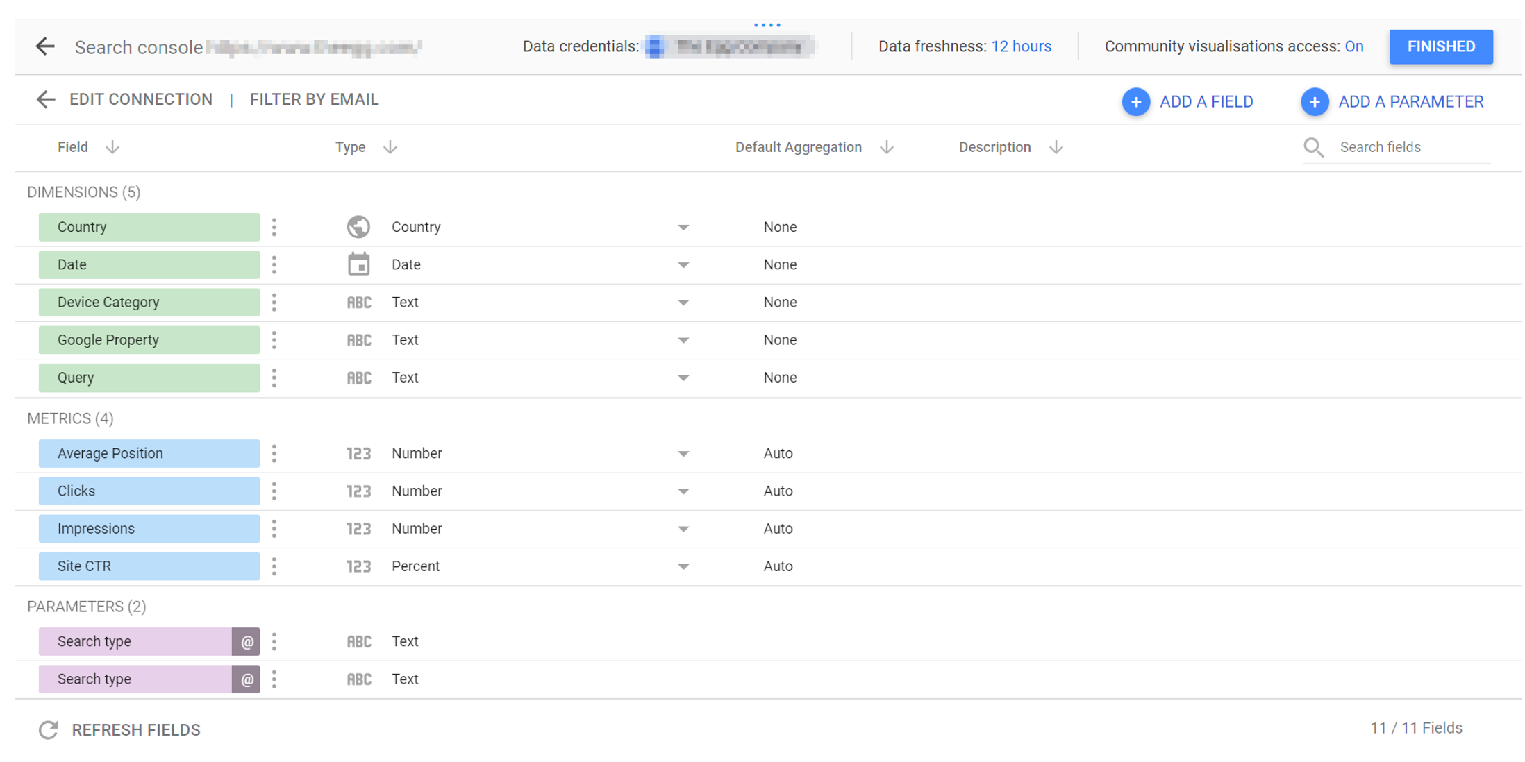 5. Manage your added data sources on Google Data Studio