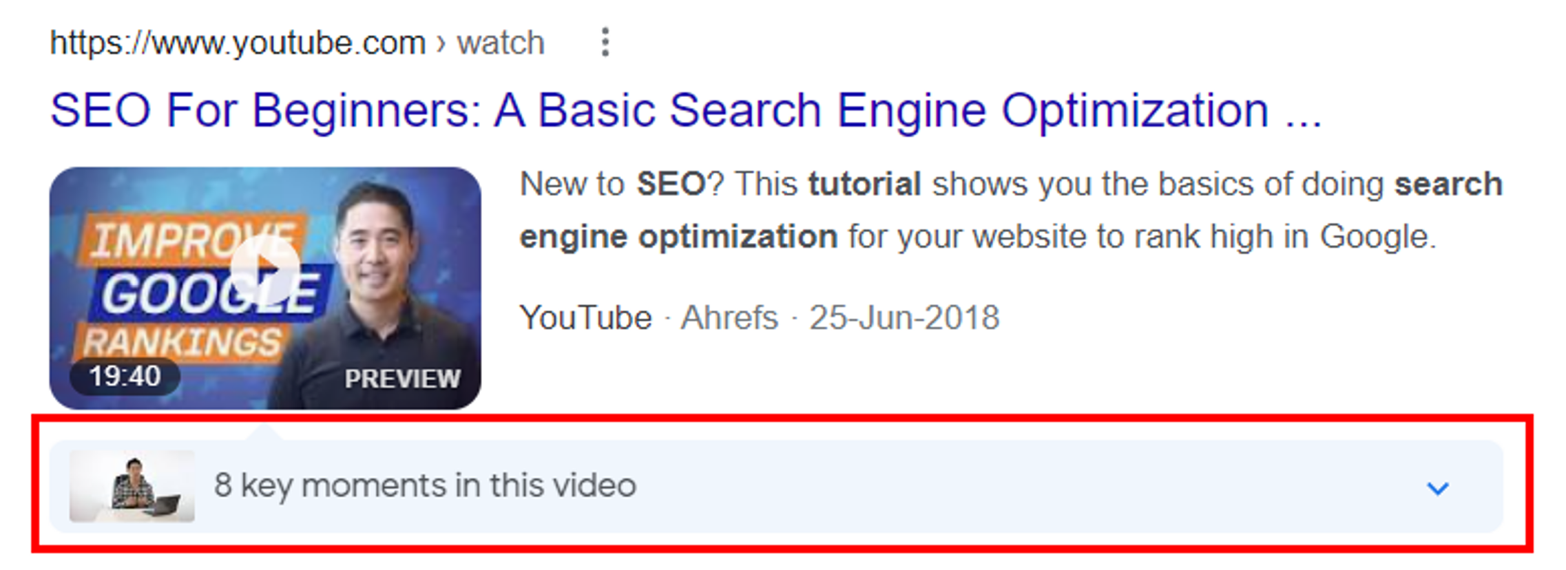 6. Video key moments on Google’s SERP