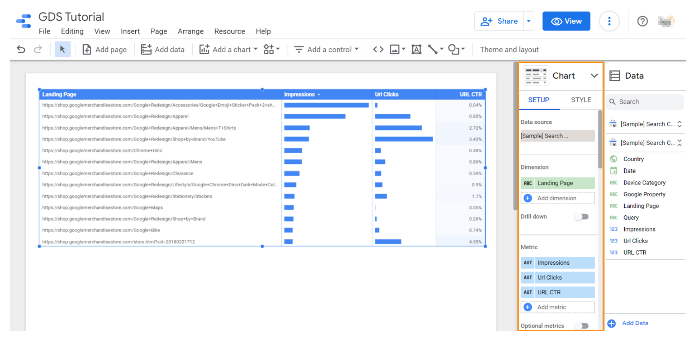 7. Google Data Studio - Customize how your charts visualize your data