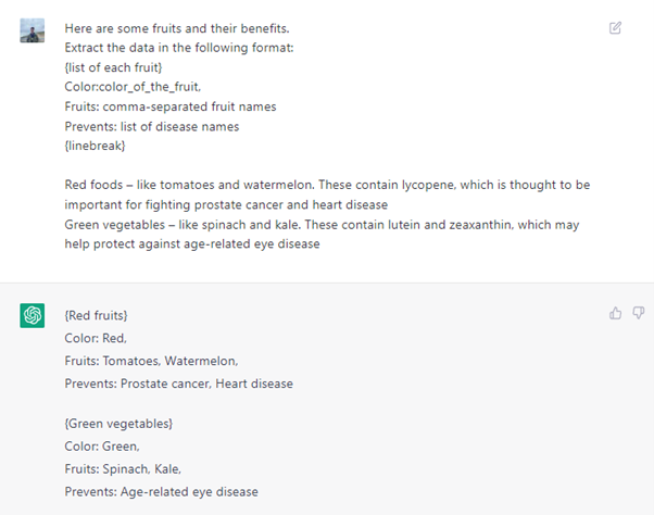 5. Prompting ChatGPT to extra data from a text passage
