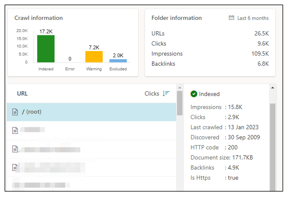 8. Bing Webmaster Tools - Site explorer report